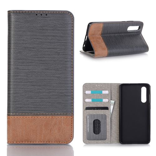 Etui en PU cure-dent bicolore noir pour votre Huawei P30