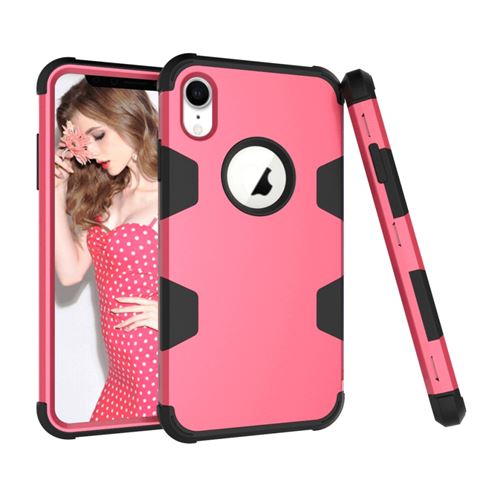 Coque en TPU Combo antichoc anti-poussière noir/rouge pour votre Apple iPhone XR 6.1 inch