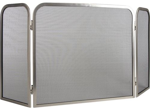 Pare-feu de cheminée en métal 3 panneaux - l 100 x h 49 cm -PEGANE-