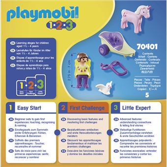 Playmobil 1.2.3 70401 Chariot licorne avec fée