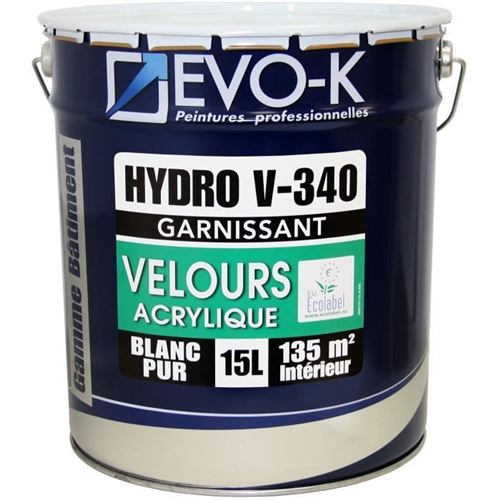 peinture - vernis - traitement (lasure - effets decoratifs) peinture professionnelle monocouche murs et plafonds hydro v340 15 l blanc velours