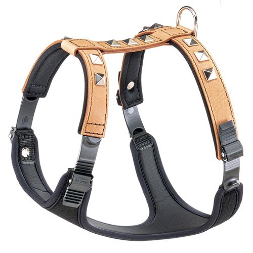Comparer les prix de Ferplast Harnais cuir véritable naturel chiens chien rembourré clous GIOTTO LUXOR BEIGE P