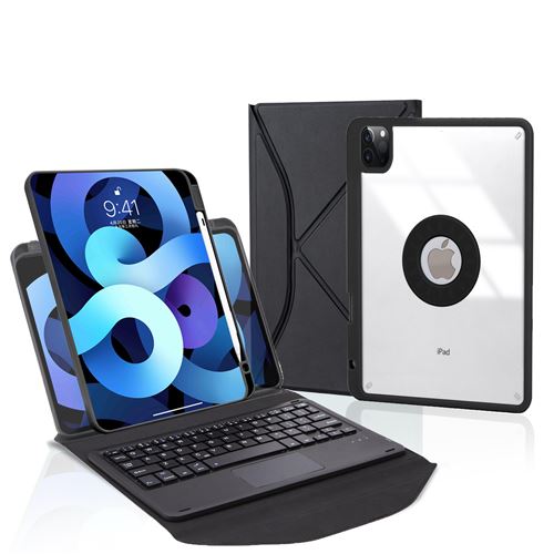 Etui avec clavier Bluetooth AZERTY pour Apple iPad 10,9 2022 / iPad 11 2025 A16 - Housse coque rotative de protection avec Keyboard Apple iPad 10eme generation 10.9 / 11eme generation 11 pouces - Accessoires tablette pochette XEPTIO