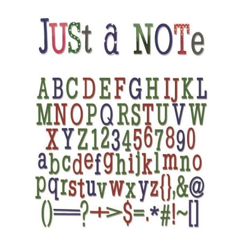Sizzix matrice de découpe thinlits set 79 pieces - juste une remarque alphabet par jen long siz660111