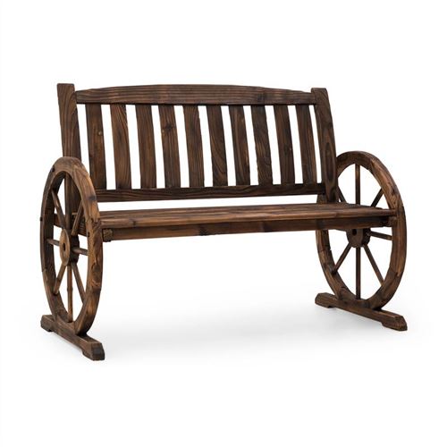 Blumfeldt Murnau Banc décoratif de jardin design chariot - bois de sapin massif résistant aux intempéries