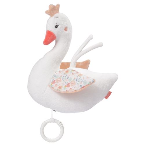Fehn boîte à musique cygne 22 cm blanc