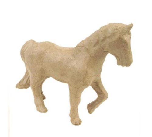 D&eacute;copatch AP108O - Un support en papier brun pulp&eacute; 13x4x11 cm, Cheval