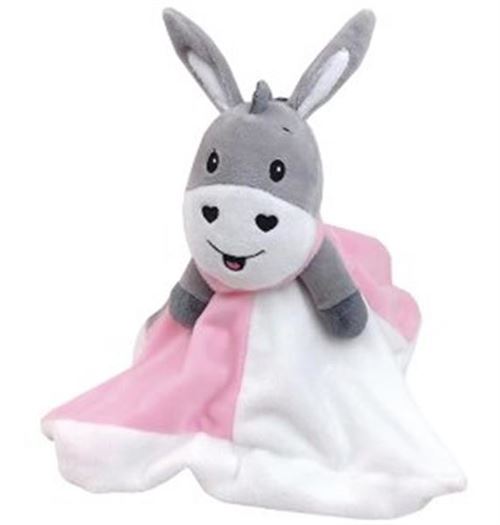 Happy People couverture câline âne 28 cm blanc/rose/gris