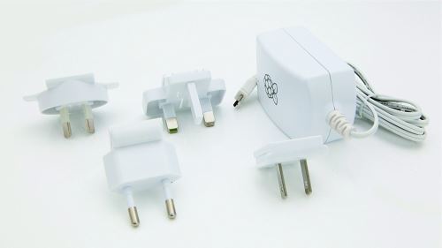 Accessoire pour boîtier - Raspberry Pi 3 Power Supply 5.1V 2.5A - Adaptateur secteur 5.1 V 2.5 A avec fiches internationales pour Raspberry Pi 3