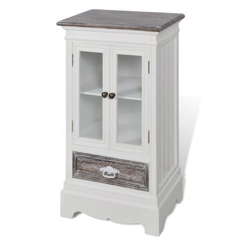 vidaXL Kast met 2 deuren en 1 lade hout wit