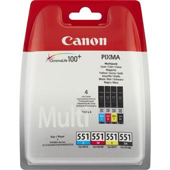 CANON CLI-551M Magenta Cartouche d'encre (6510B001) pour PiXMA iP7250,  MG5650, MG7150 avec Quadrimedia