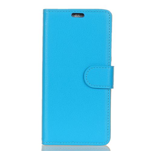 Etui en PU litchi bleu pour votre HTC U12+