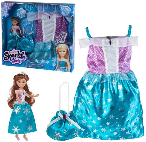 COLORBABY – Sparkle Girlz Winter, poupée de 27 cm et Robe, pour Filles 3 – 5 Ans Violet/BleuCouleur:Violet/Bleu
