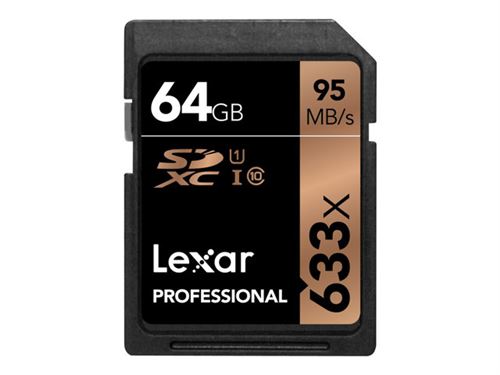 Lexar Professional - Carte mémoire flash - 64 Go - UHS-I U1 / Class10 - 633x - SDXC UHS-I