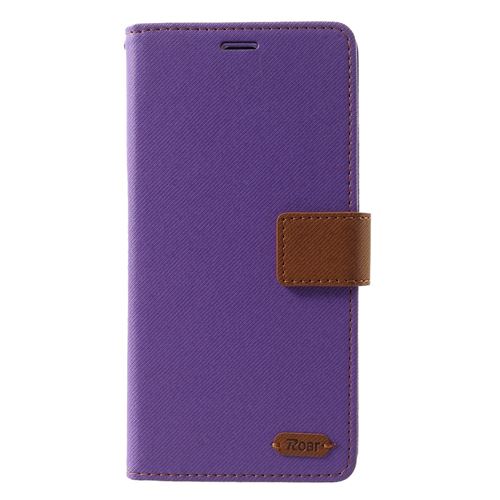 Etui en PU grain sergé violet pour votre Samsung Galaxy A9 (2018)/A9 Star Pro/A9s