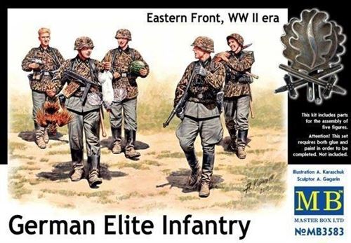 Master Box Models German Elite Infantry, Eastern Front, WWII era - 5 Figures Set (135 Scale)