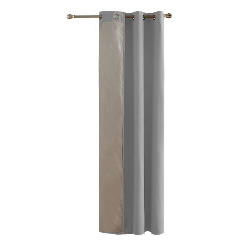 Deconovo Rideau Occultant Gris Clair Doublure Thermique Gris Argenté Chambre Rideau Isolant Thermique à Oeillets pour Chambre d'enfant 135x240cm