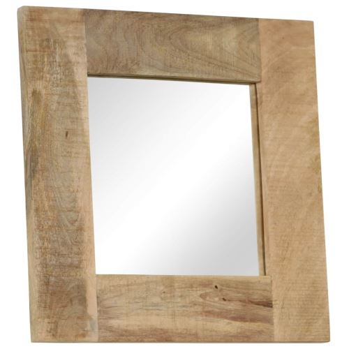Miroir Mural Miroirs en verre + bois massif Miroir Décoration pour Salon miroir Salle de Bains Wodden miroirs 50 x 50 cm