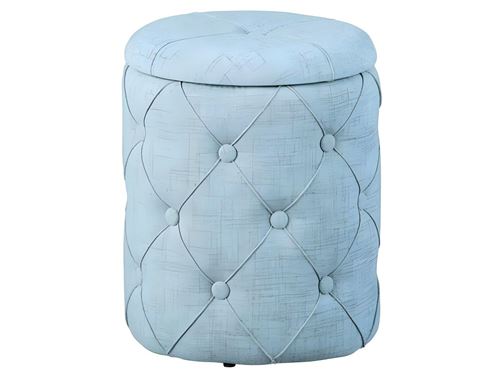Paris Prix - Pouf De Rangement Capitonné elio 40cm Bleu
