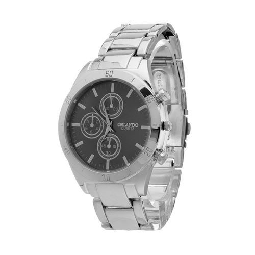Montres hommes femmes bracelet à quartz bande analogique en acier inoxydable