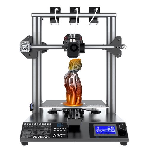 Imprimante 3D Geeetech A20T Mix-Color avec zone d'impression 250 * 250 * 250 mm