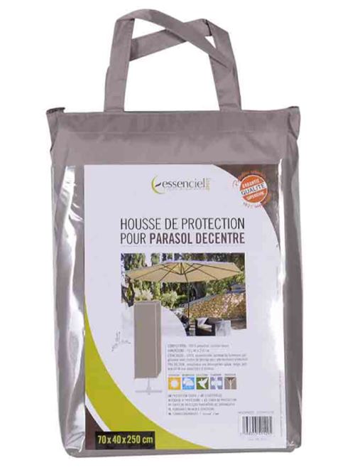 Housse de protection pour parasol déporté coloris taupe - Dim : 40 x 70 x 250 cm -PEGANE-