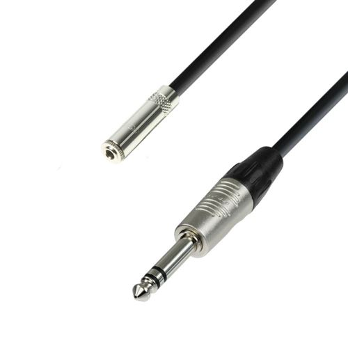 Adam Hall Câble pour casque 4 Star Jack stéréo 3,5 mm vers Jack stéréo 6,3 mm, longueur 6 m