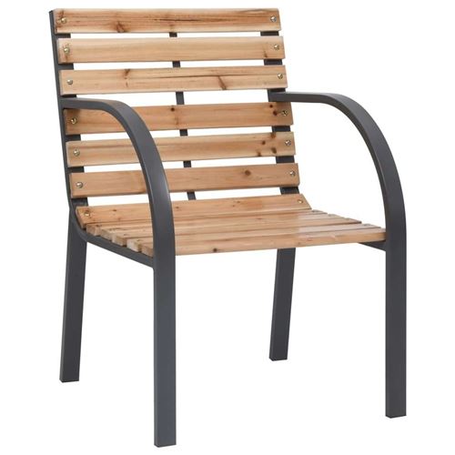 Vidaxl Marron Lot De 2 Chaise H. 82 Cm Non Pliable En Bois Exterieur - Image 1