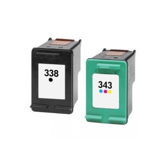 Lot De Cartouches D'encre Compatibles HP 337 XL & 343 XL - Pour Photosmart 2570 Et Autres
