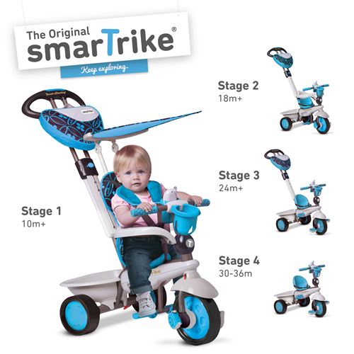 Smartrike Tricycle Évolutif 4 En 1 Dream Bleu Pour Bébé Et Enfant