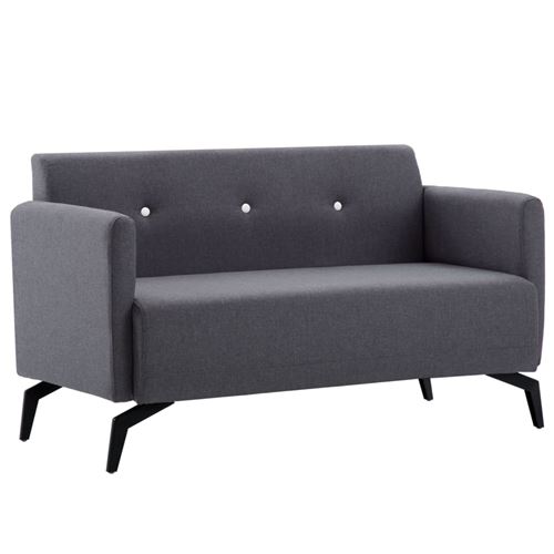 vidaXL Canapé à 2 places Revêtement en tissu 115x60x67 cm Gris foncé