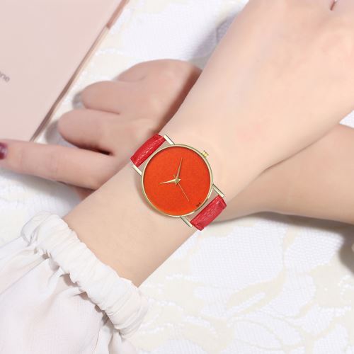 Montre à quartz orange pour homme avec cadran orange, montre pour femme, tendance pour homme T219-Arouge