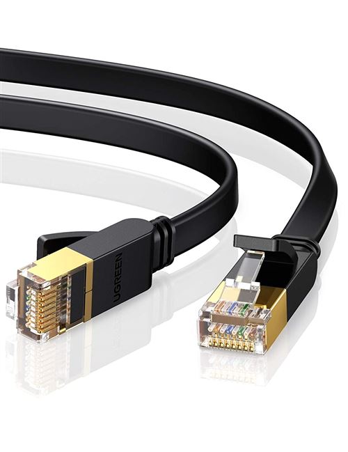 Câble Ethernet CAT 7 Plat Réseau RJ45 Haut Débit 10Gbps 600MHz, 8m