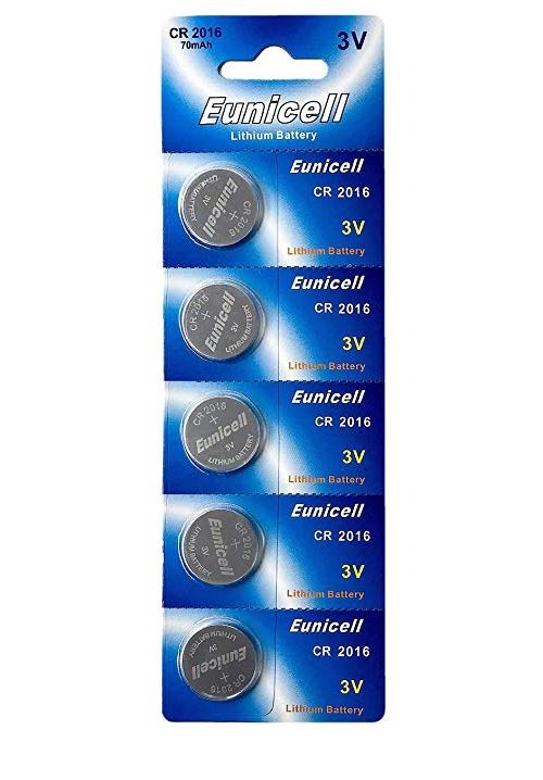 EUNICELL - Lot de 5 PILES Lithium CR2016 3 volts
