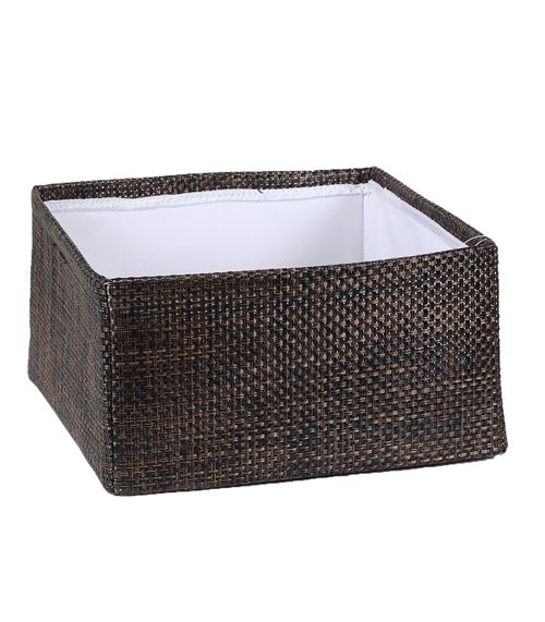 Panier tressé polyester avec doublure tissu grand modèle