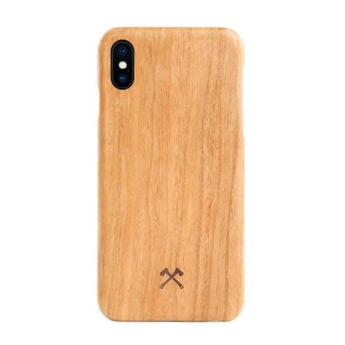 Woodcessories EcoCase Slim - Achterzijde behuizing voor mobiele telefoon - FSC-hout, aramide kern - kersrood - voor Apple iPhone X, XS