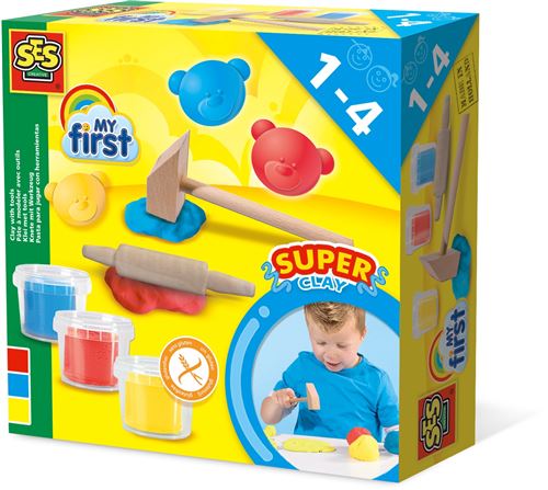 SES Creative argile avec outils 3 x 90 grammes multicolore
