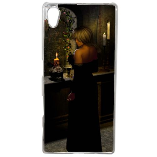 Coque Girl In Black Compatible Sony Xperia Z5 Transparent