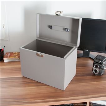 Boite De Rangement Metal 28 5x22cm Safe Taupe Achat Prix Fnac