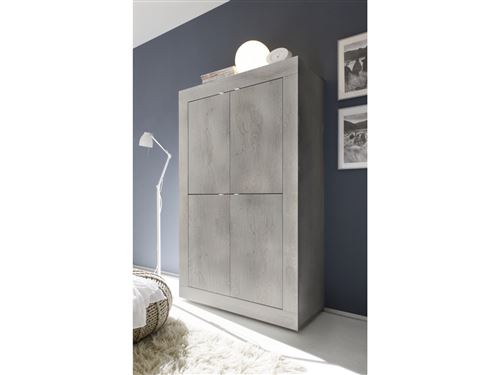 SUBLEEM Meuble 4 portes en bois Basica chene pin clair