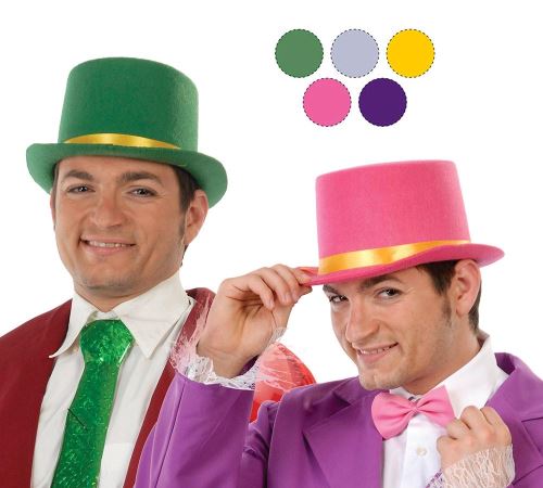 Chapeau haut de forme feutré 5 couleurs