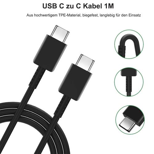25W USB C Chargeur Rapide pour Samsung Galaxy S23 S22 S21 S20 A53 A33 A13  Note20