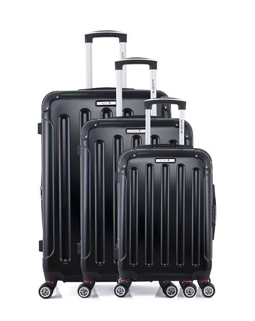 Set de 3 valises BLUESTAR | TUNIS-B Noir en ABS