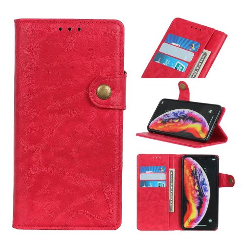 Etui en PU en forme de S crazy horse rouge pour Samsung Galaxy M20
