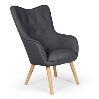 Fauteuil Scandinave Klarys Tissu Gris Foncé