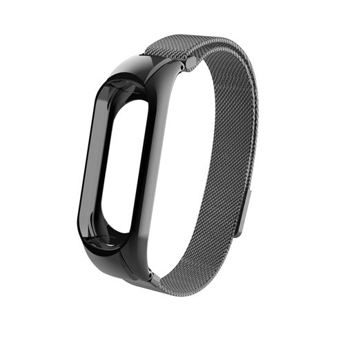 Bracelet en TPU milanese bracelet steeless noir pour votre Xiaomi Mi Band 3