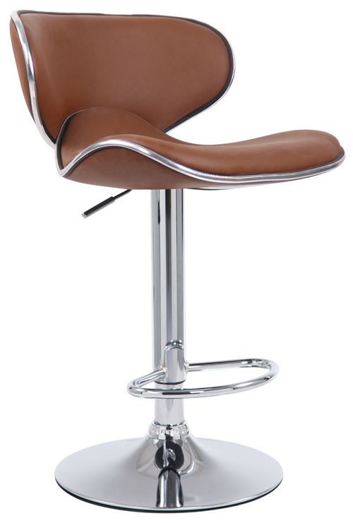 Tabouret de bar Las Vegas V2 similicuir , Marron clair/Chrome