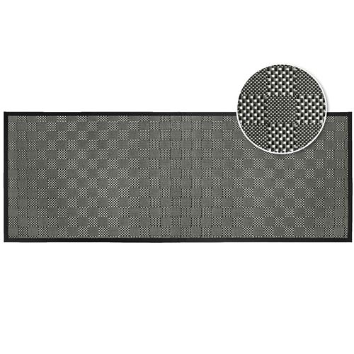 Tapis rectangle 45 x 120 cm pvc tisse simeo Noir