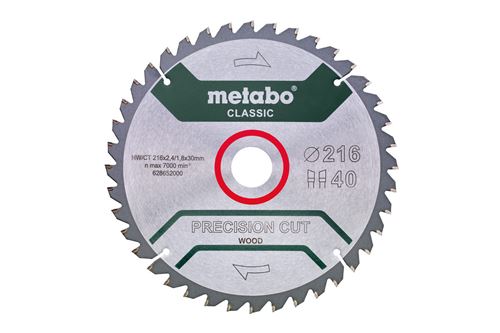 Metabo - lame de scie circulaire classic 216x2.4x30 mm 40 dents wz