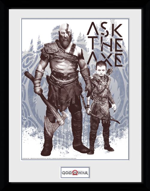 Photograpie encadree God of War Ask The Axe 30x40cm